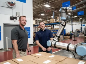 Two palletizing cobots meet specific needs