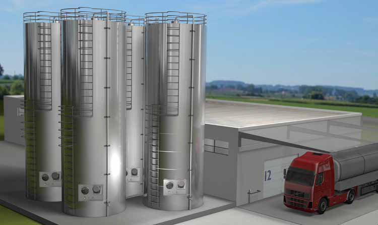 Milk storage tanks