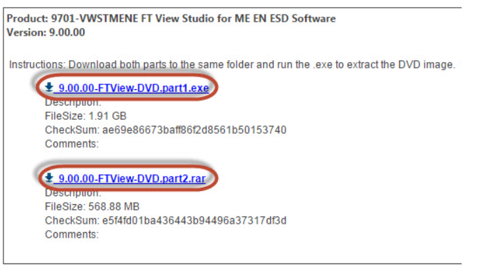 Multiple direct download parts