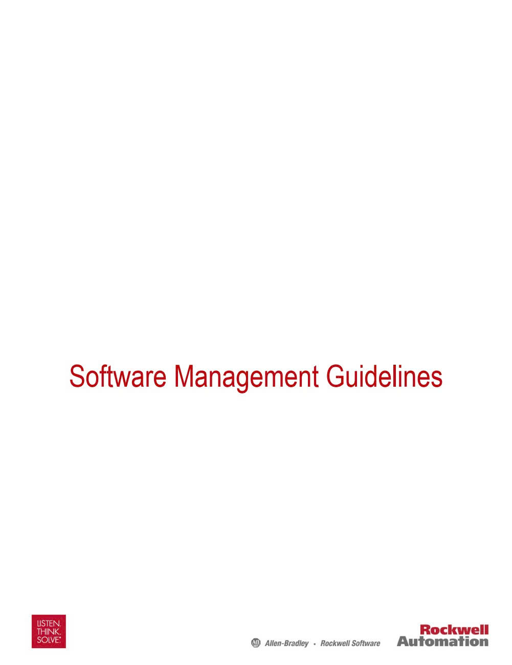 Software Management Guidelines