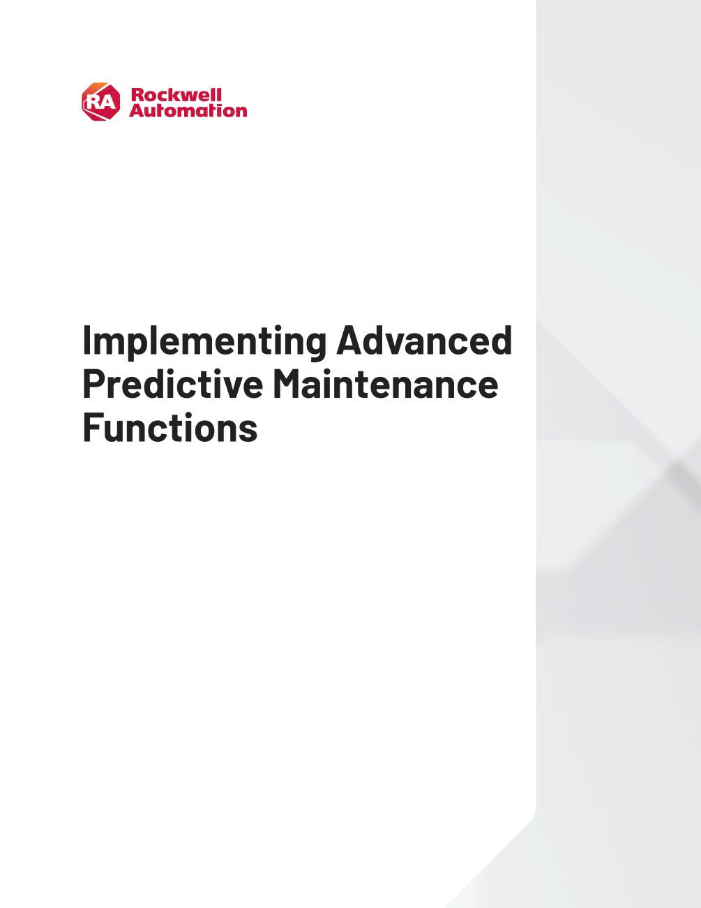Implementing Advanced Predictive Maintenance Functions