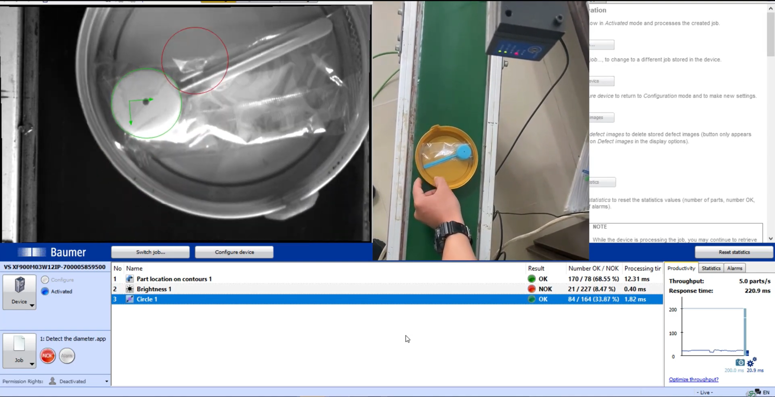 Cảm biến VeriSens Baumer phân tích kích thước sản phẩm dựa trên hình ảnh từ băng chuyền