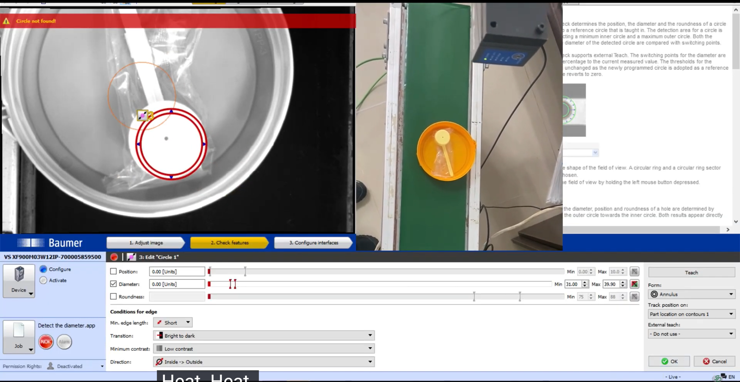 VeriSens® Application Suite cho phép kiểm định và điều chỉnh quy cách công nghiệp trong thời gian thực